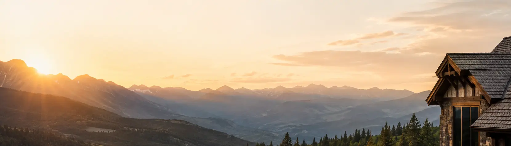 Warm sunrise illuminating the Colorado mountains